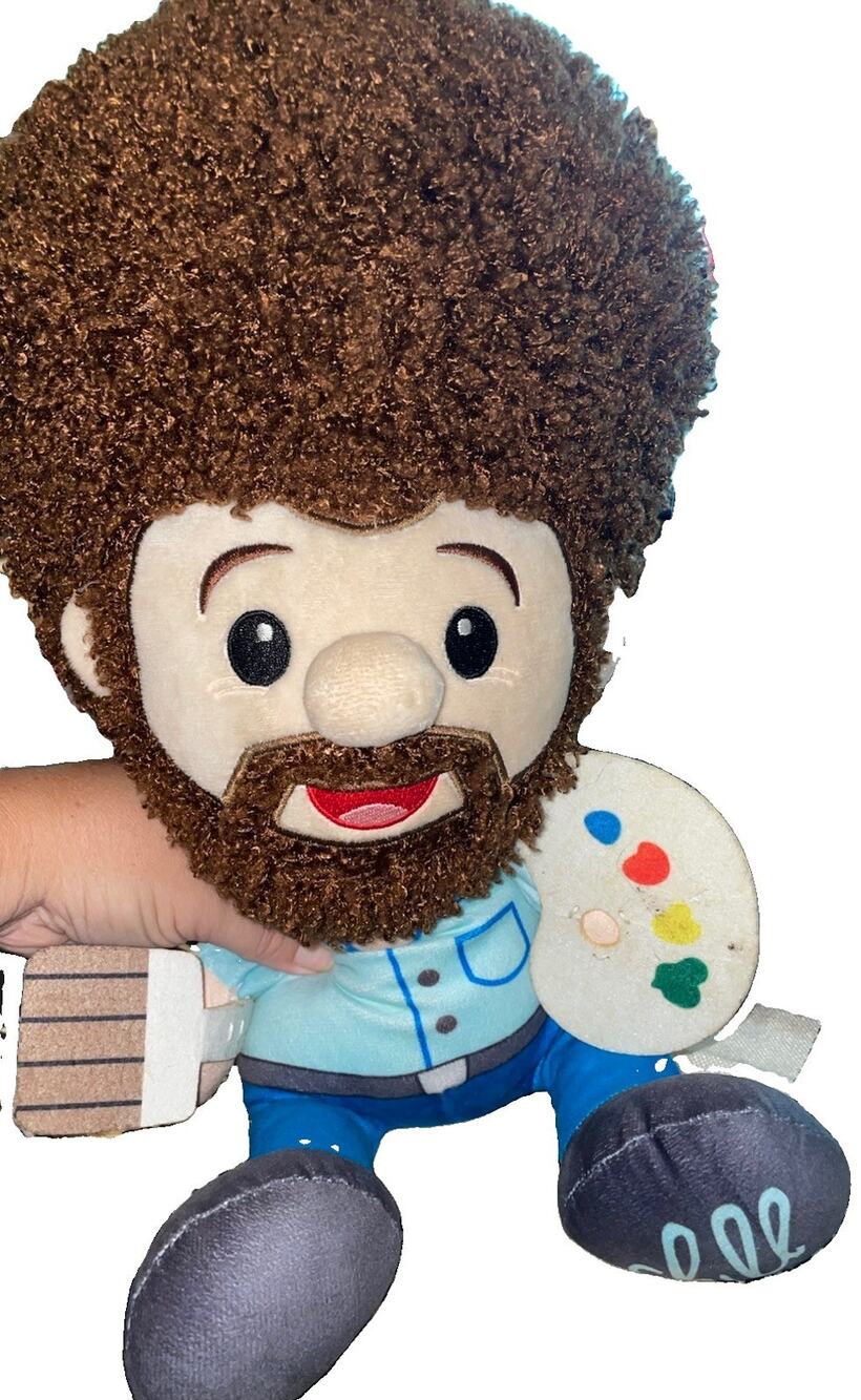 Fiesta Toys Bob Ross 10 inch 10" Plush Toy w/ Paint & Brush Soft Stuffed 'Chill'